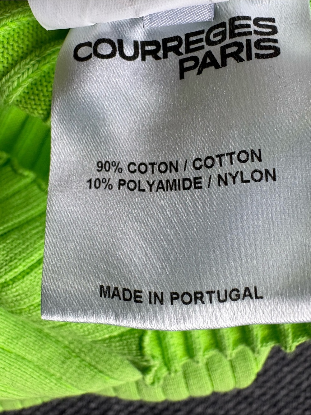 Courrèges Paris Embroidered Logo
Ribbed Dress In Neon Green, size M - Picture 10 of 12